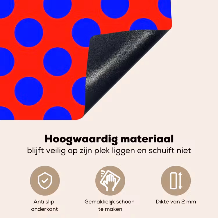Dots - Klassiek - Rood Inductie beschemer met haakjes klein 777 -ky-onderkant-nl