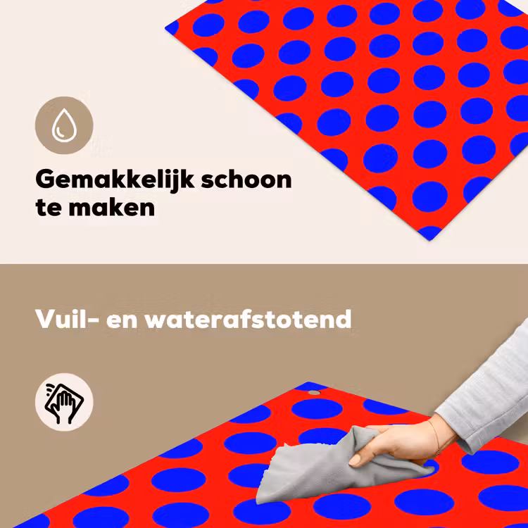 Dots - Klassiek - Rood Inductie beschemer met haakjes klein 777 -ky-schoon-nl