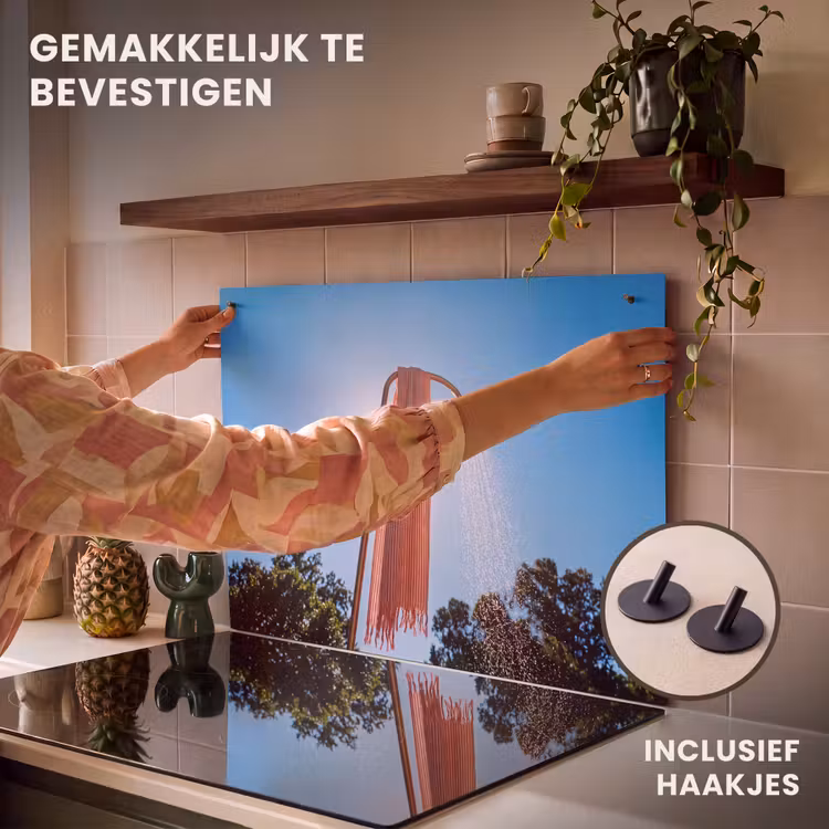 Douche - Water - Zomer - Blauw Inductie beschemer met haakjes klein -ky-ophangen-nl