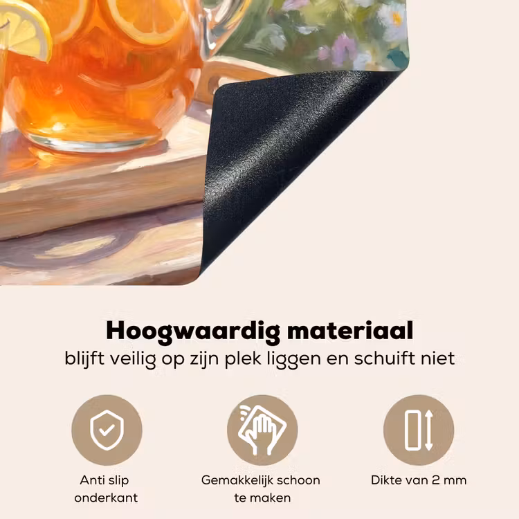 Drank - Citroen - Zomer - Tuin - Geel Inductie beschemer met haakjes klein -ky-onderkant-nl