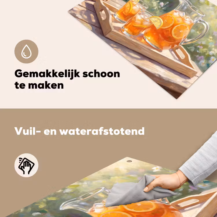 Drank - Citroen - Zomer - Tuin - Geel Inductie beschemer met haakjes klein -ky-schoon-nl