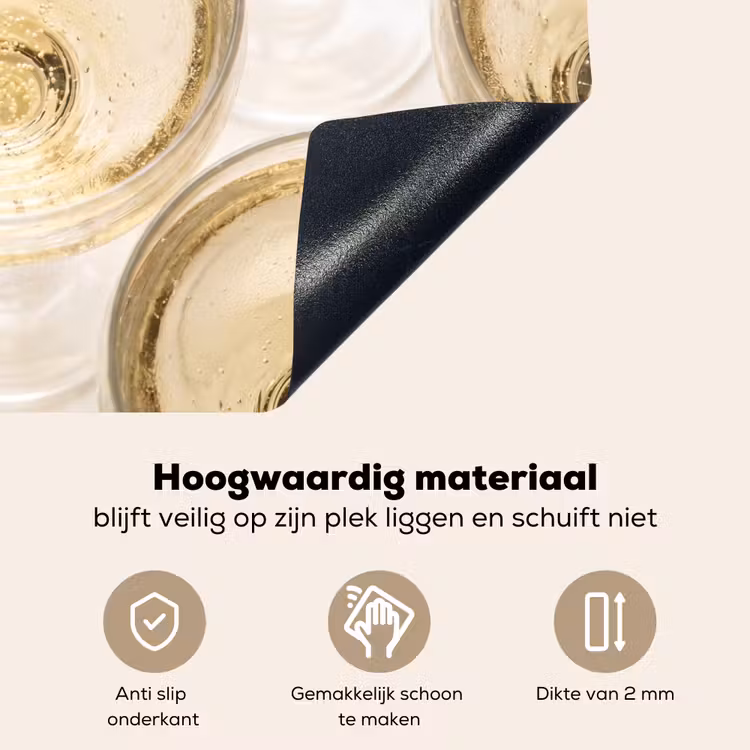 Drank - Glazen - Feest - Goud Inductie beschemer met haakjes klein -ky-onderkant-nl