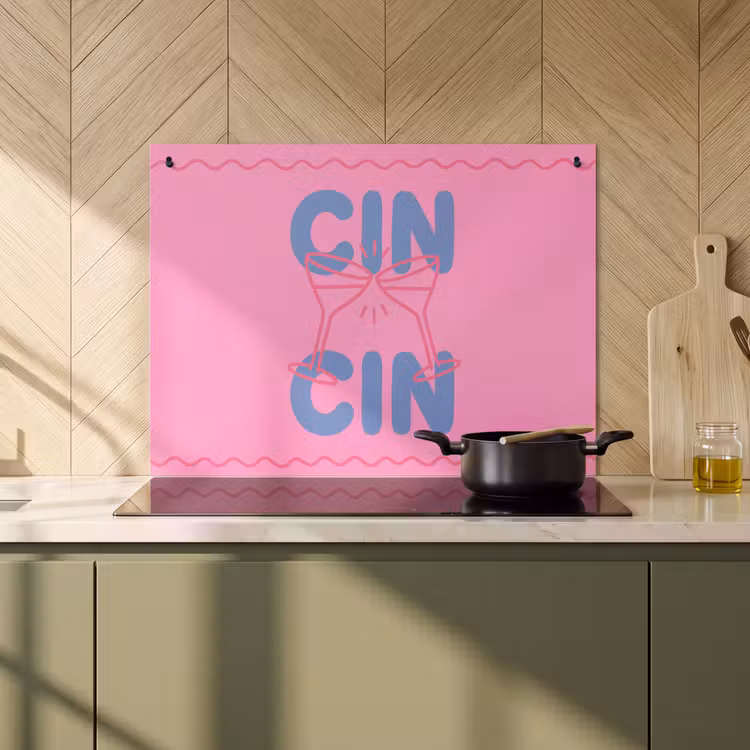 Drank - Glazen - Proost - Modern - Roze Inductie beschemer met haakjes klein -sfeer2