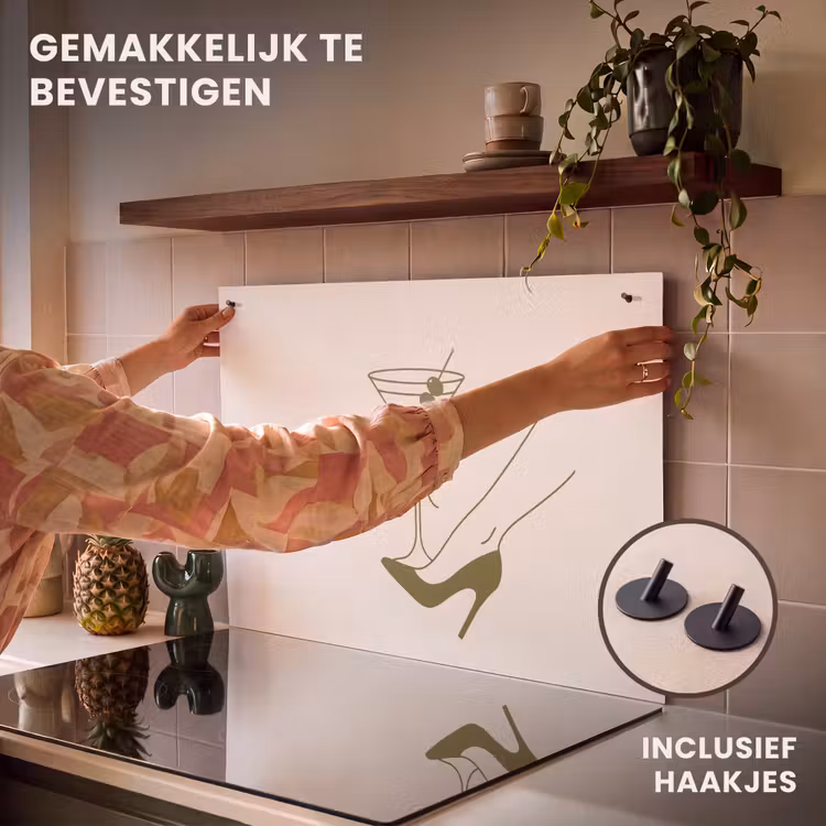 Drank - Martini - Hoge hak - Mode - Groen Inductie beschemer met haakjes klein -ky-ophangen-nl