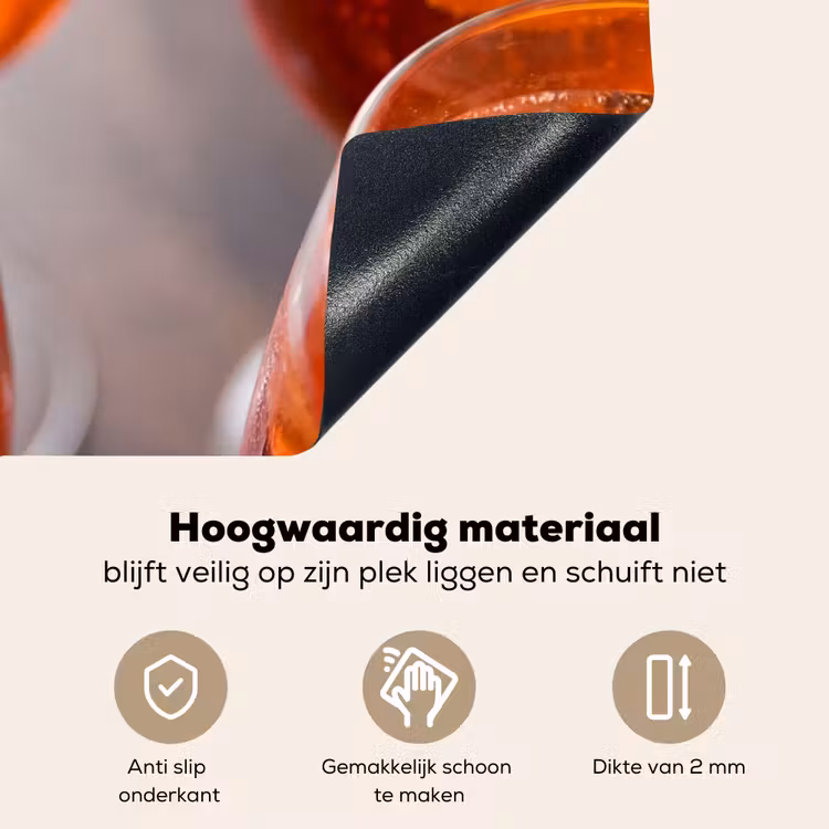 Drank - Sinaasappel - IJs - Zomer - Oranje Inductie beschemer met haakjes klein -ky-onderkant-nl