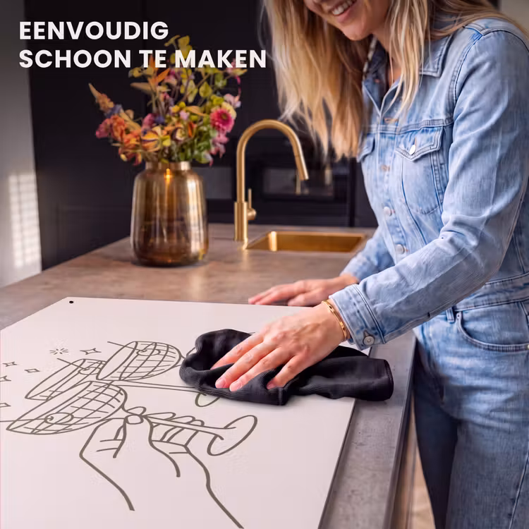 Drankjes - Feest - Proosten - Minimalistisch - Groen Inductie beschemer met haakjes klein -ky-schoon-nl