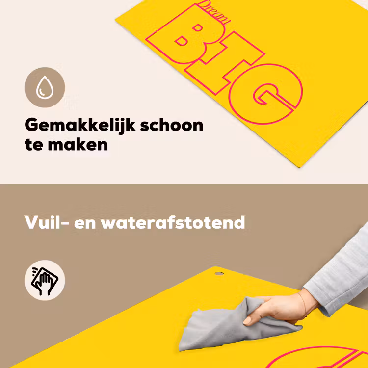 Dream big - Geel - Grafisch Inductie beschemer met haakjes klein -ky-schoon-nl