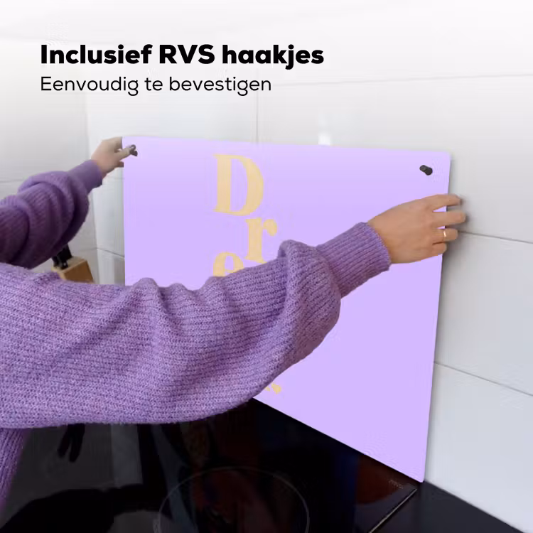 Dream - Paars - Typografisch Inductie beschemer met haakjes klein -ky-ophangen-nl