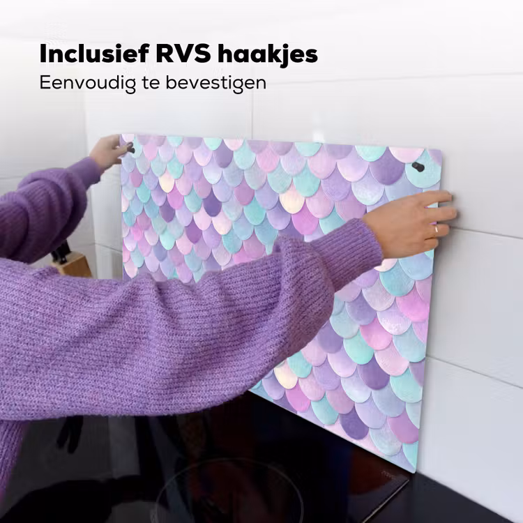 Dromerig - Zeemeermin - Pastel Inductie beschemer met haakjes klein 777 -ky-ophangen-nl