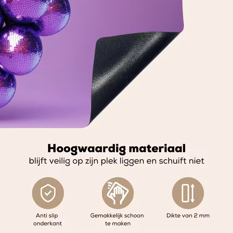 Druif - Disco - Glitter - Paars Inductie beschemer met haakjes klein -ky-onderkant-nl