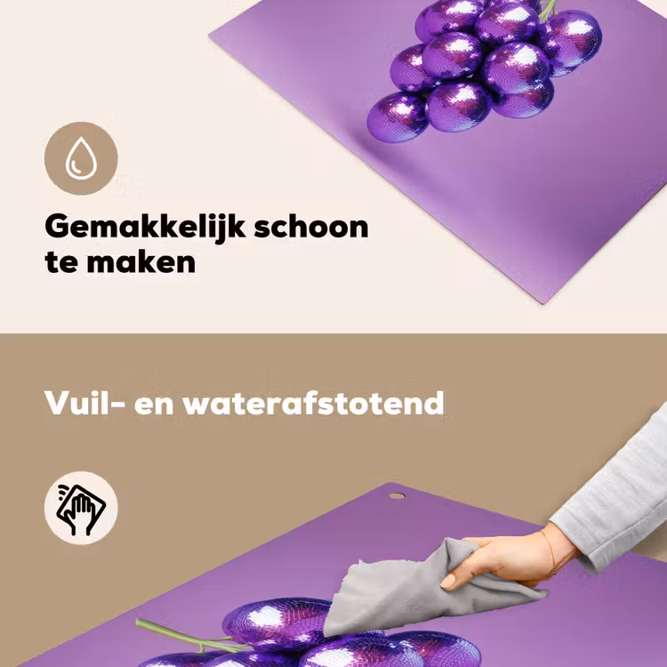 Druif - Disco - Glitter - Paars Inductie beschemer met haakjes klein -ky-schoon-nl