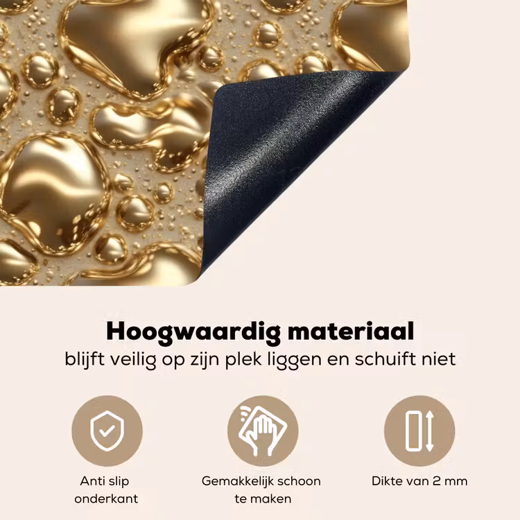 Druppels - Organisch - Goud Inductie beschemer met haakjes klein 777 -ky-onderkant-nl