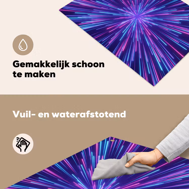 Dynamisch - Ruimte - Kleurrijk Inductie beschemer met haakjes klein -ky-schoon-nl