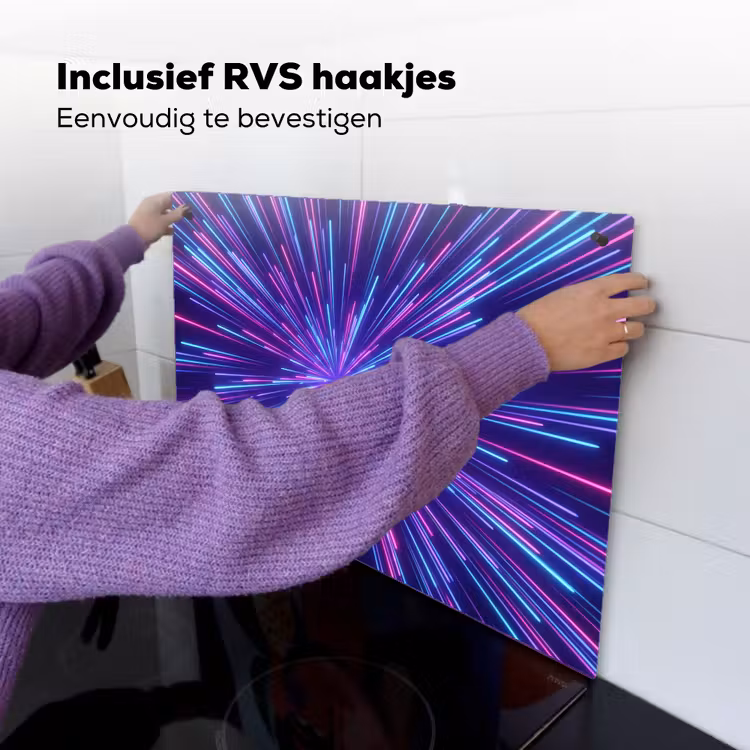 Dynamisch - Ruimte - Kleurrijk Inductie beschemer met haakjes klein -ky-ophangen-nl