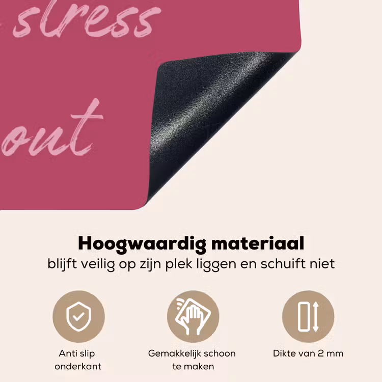 eat me out don't stress me out - Roze - Minimalistisch Inductie beschemer met haakjes klein -ky-onderkant-nl