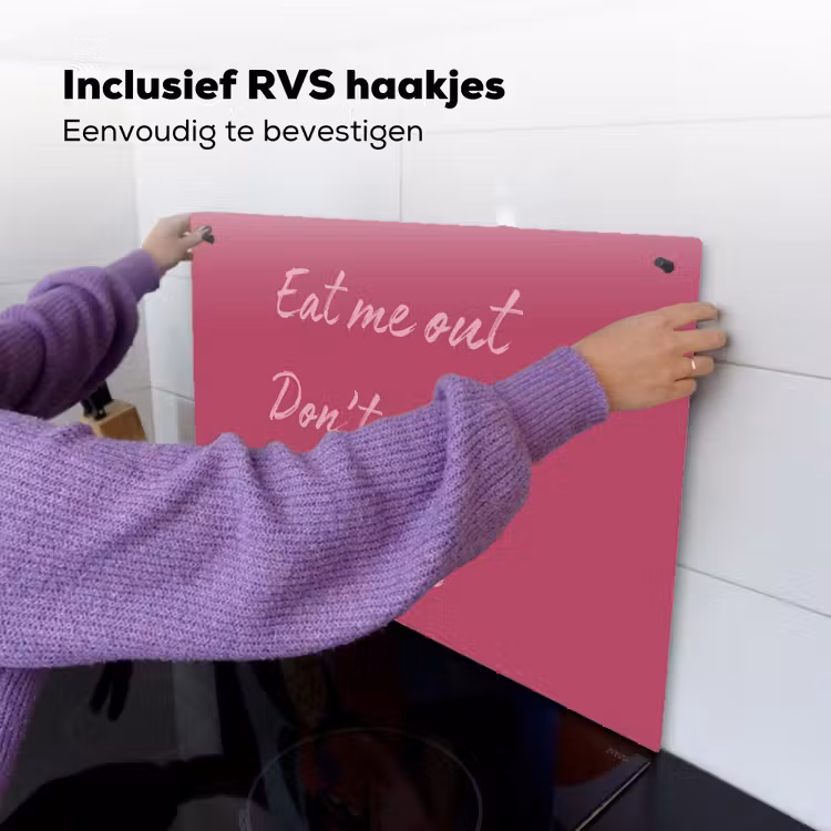 eat me out don't stress me out - Roze - Minimalistisch Inductie beschemer met haakjes klein -ky-ophangen-nl