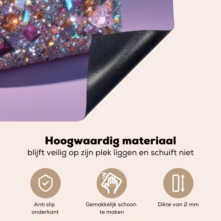 Edelstenen - Glitters - Paars - Kleurrijk Inductie beschemer met haakjes middel -ky-onderkant-nl
