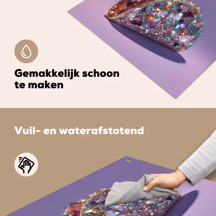 Edelstenen - Glitters - Paars - Kleurrijk Inductie beschemer met haakjes middel -ky-schoon-nl