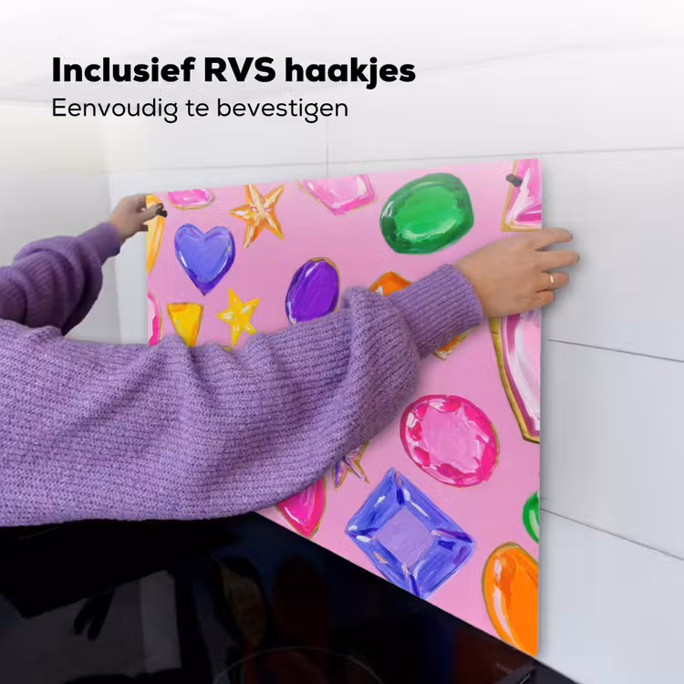 Edelstenen - Vormen - Hartje - Kleurrijk Inductie beschemer met haakjes middel -ky-ophangen-nl