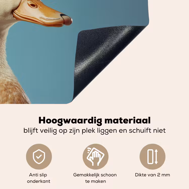 Eend - Koksmuts - Cute - Vogel Inductie beschemer met haakjes klein -ky-onderkant-nl