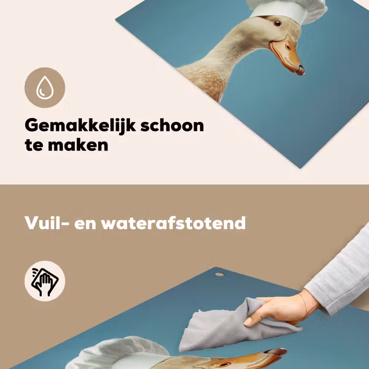 Eend - Koksmuts - Cute - Vogel Inductie beschemer met haakjes klein -ky-schoon-nl
