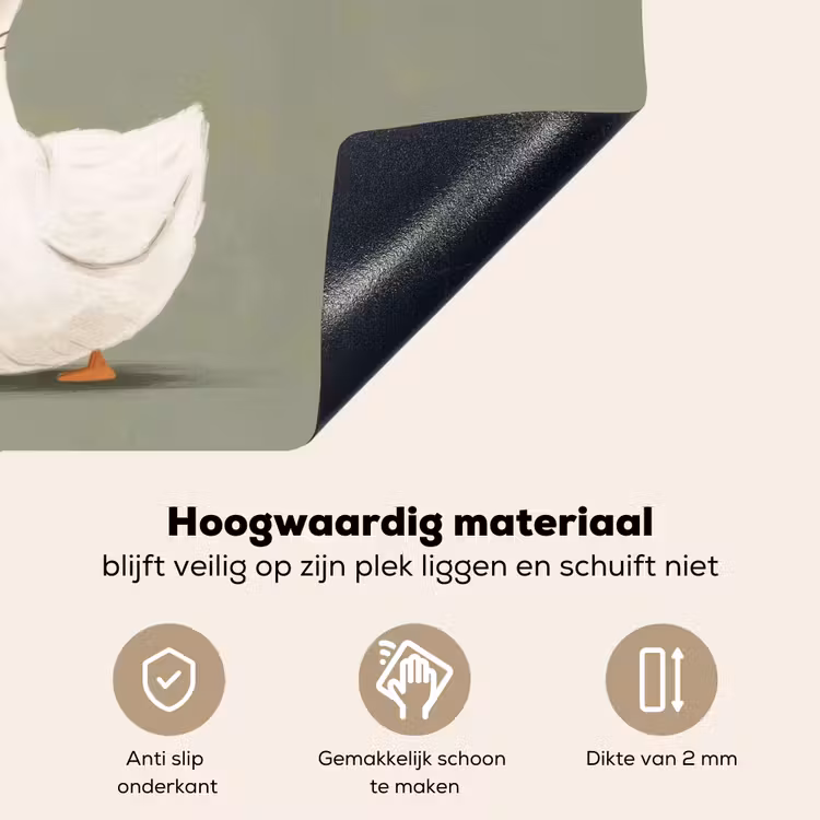 Eend - Konijnoren - Grijs Inductie beschemer met haakjes klein -ky-onderkant-nl