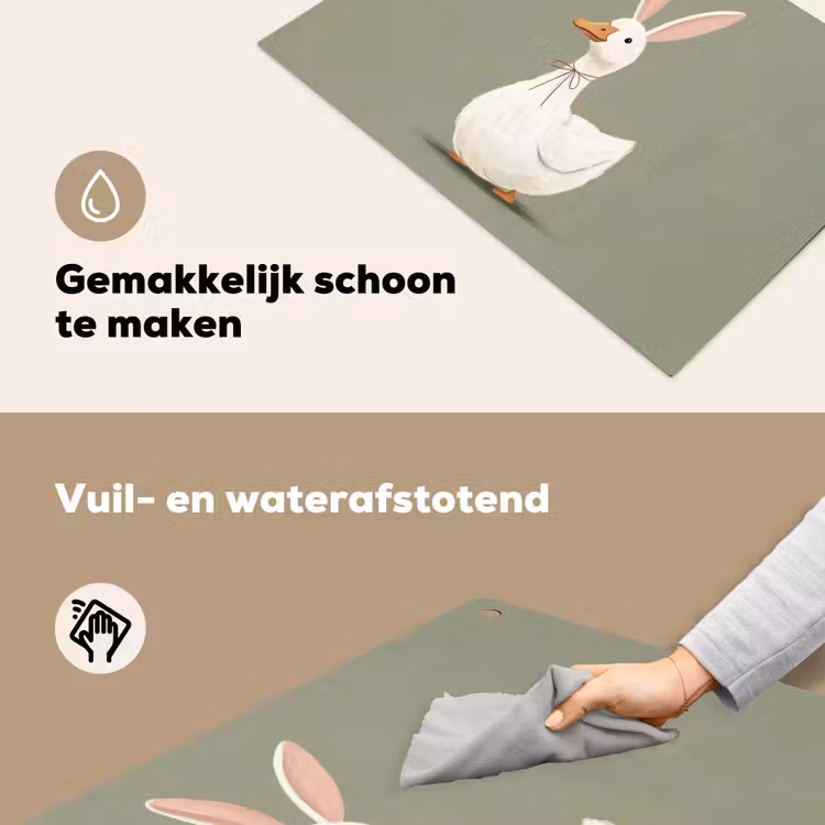 Eend - Konijnoren - Grijs Inductie beschemer met haakjes klein -ky-schoon-nl