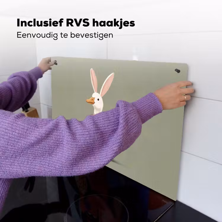 Eend - Konijnoren - Grijs Inductie beschemer met haakjes klein -ky-ophangen-nl