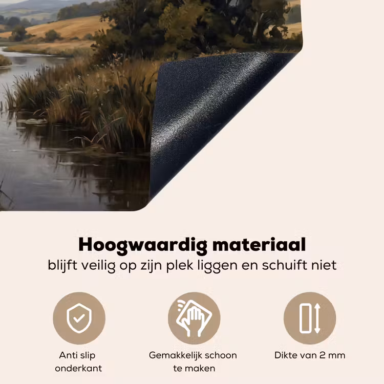 Eenden - Rivier - Landschap - Vlucht - Nostalgisch Inductie beschemer met haakjes klein -ky-onderkant-nl