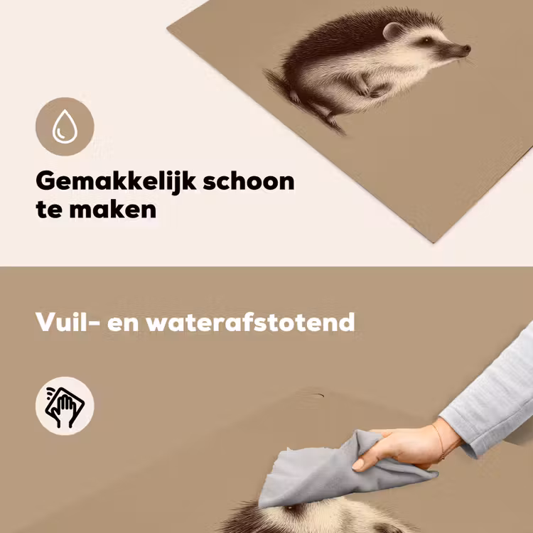 Egel - Snuitje - Bruin - Stekels Inductie beschemer met haakjes middel -ky-schoon-nl