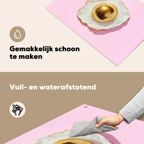 Ei - Disco - Ontbijt - Glitter Inductie beschemer met haakjes klein -ky-schoon-nl