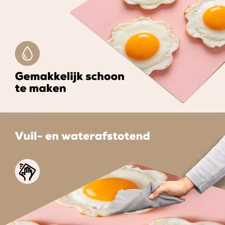 Eieren - Bloem - Roze Inductie beschemer met haakjes klein -ky-schoon-nl