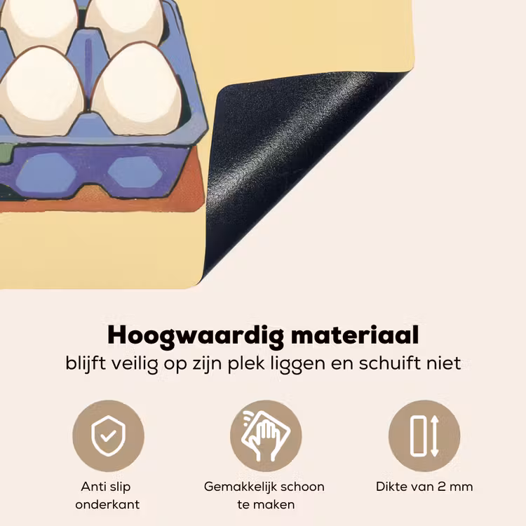 Eieren - Doos - Minimalistisch - Blauw Inductie beschemer met haakjes klein -ky-onderkant-nl