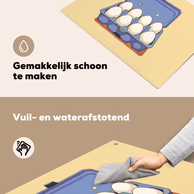 Eieren - Doos - Minimalistisch - Blauw Inductie beschemer met haakjes klein -ky-schoon-nl