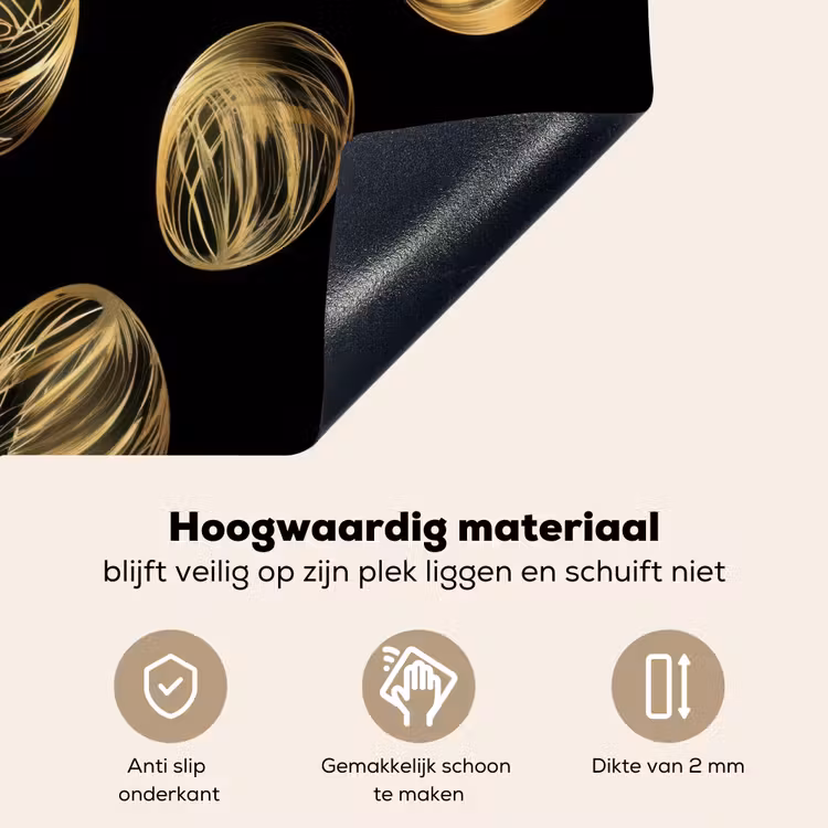 Eieren - Goud - Patroon Inductie beschemer met haakjes klein -ky-onderkant-nl