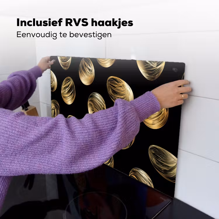 Eieren - Goud - Patroon Inductie beschemer met haakjes klein -ky-ophangen-nl
