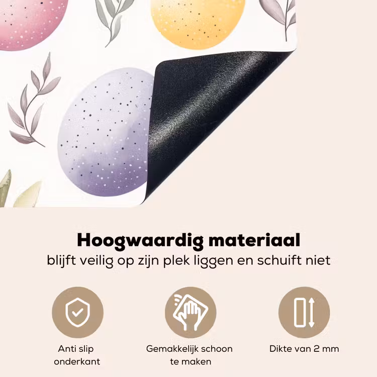 Eieren - Kleurrijk - Patroon Inductie beschemer met haakjes klein -ky-onderkant-nl