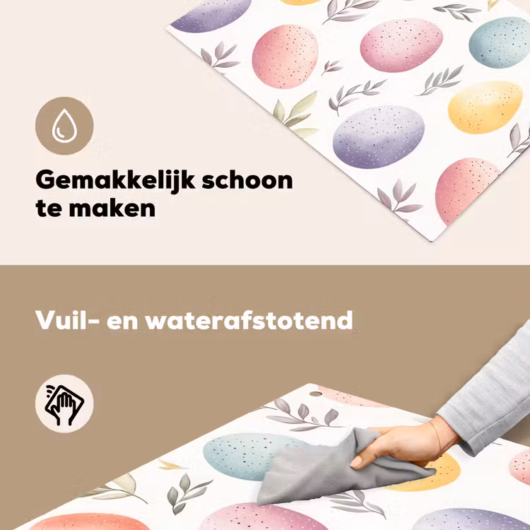 Eieren - Kleurrijk - Patroon Inductie beschemer met haakjes klein -ky-schoon-nl
