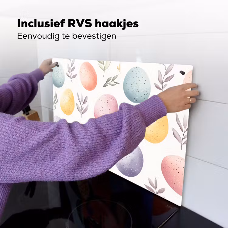 Eieren - Kleurrijk - Patroon Inductie beschemer met haakjes klein -ky-ophangen-nl