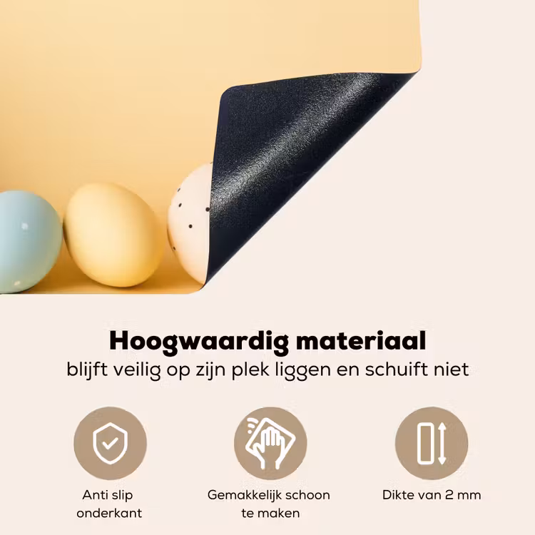 Eieren -  Konijn - Pasteltinten Inductie beschemer met haakjes klein -ky-onderkant-nl