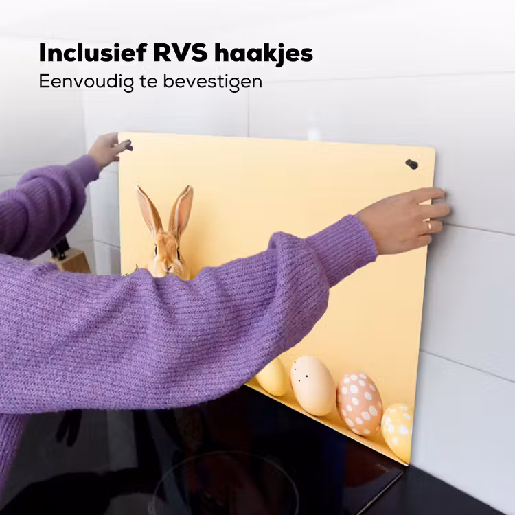 Eieren -  Konijn - Pasteltinten Inductie beschemer met haakjes klein -ky-ophangen-nl