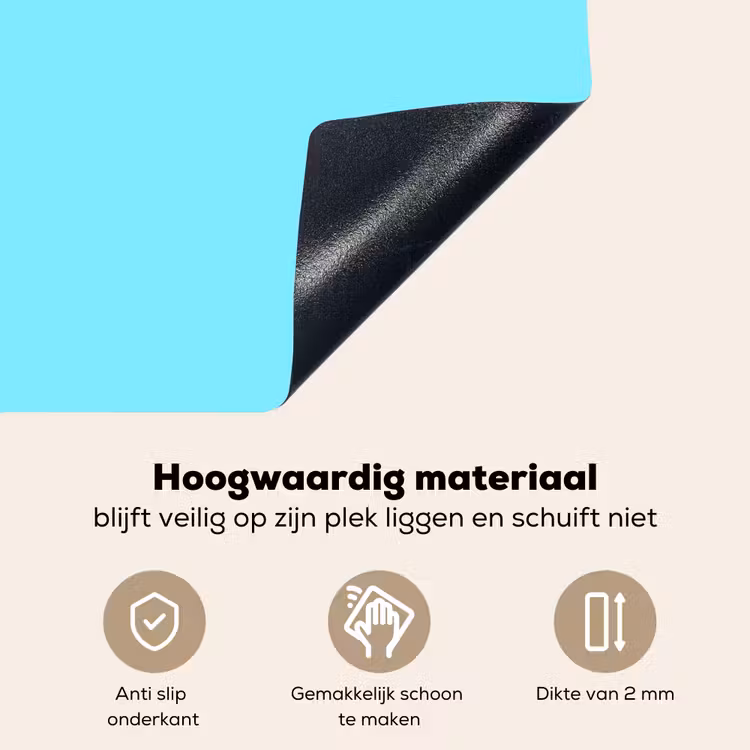 Electric - Cyan - Blauw Inductie beschemer met haakjes klein 777 -ky-onderkant-nl