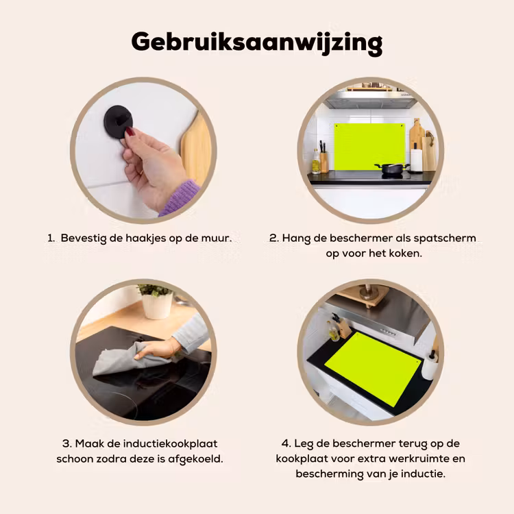 Electric - Lemon - Geel Inductie beschemer met haakjes klein 777 -ky-gebruik-nl