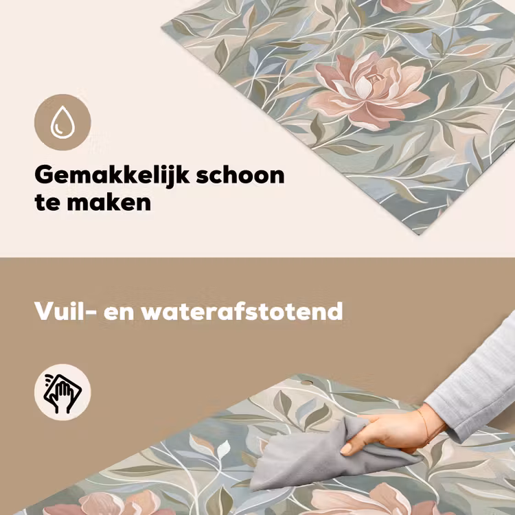 Elegant - Romantiek - Roze Inductie beschemer met haakjes klein -ky-schoon-nl
