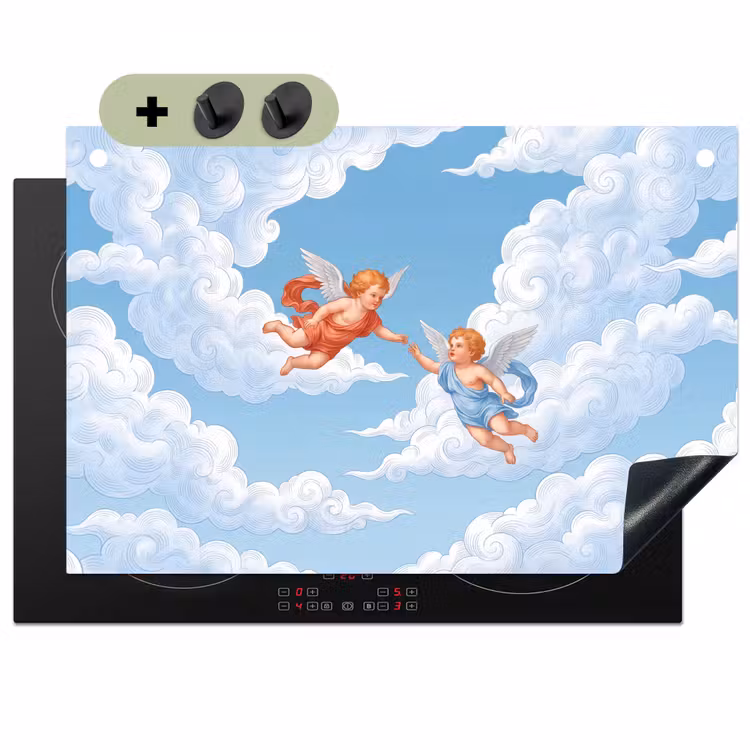 Engel - Vliegend - Klassiek - Blauw Inductie beschemer met haakjes klein -3d