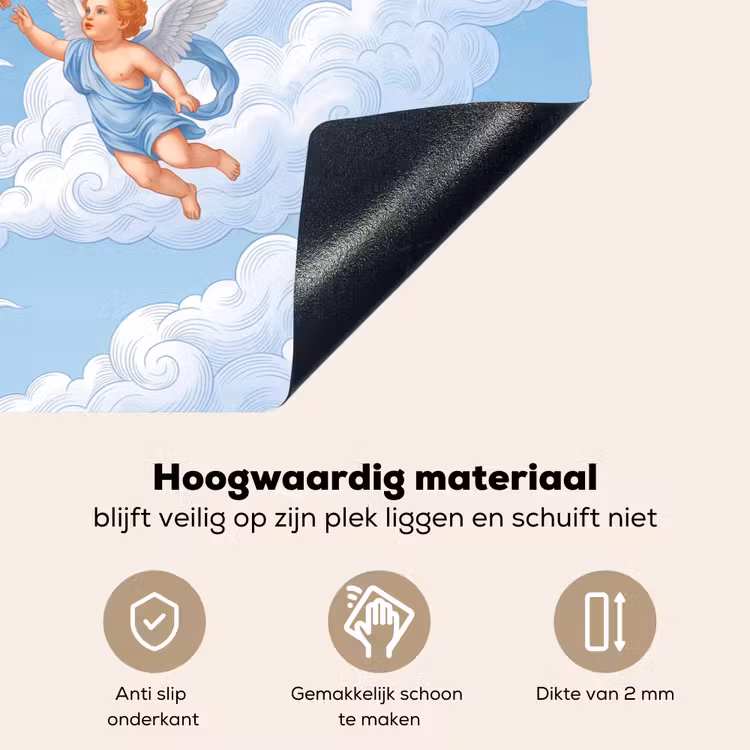 Engel - Vliegend - Klassiek - Blauw Inductie beschemer met haakjes klein -ky-onderkant-nl