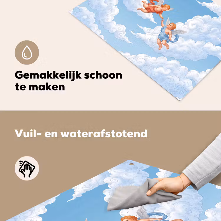 Engel - Vliegend - Klassiek - Blauw Inductie beschemer met haakjes klein -ky-schoon-nl