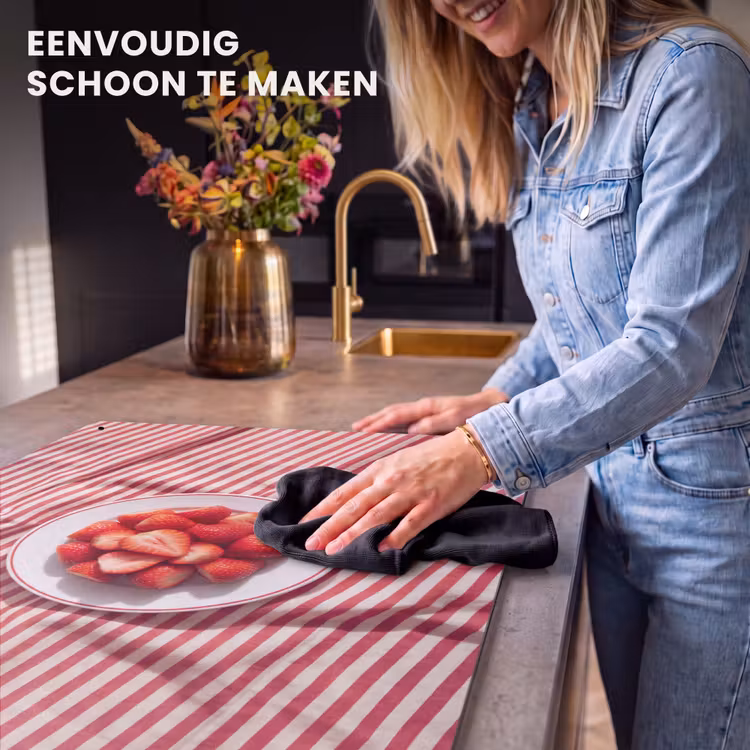 Eten - Aardbeien - Fruit - Zomer - Rood Inductie beschemer met haakjes klein -ky-schoon-nl
