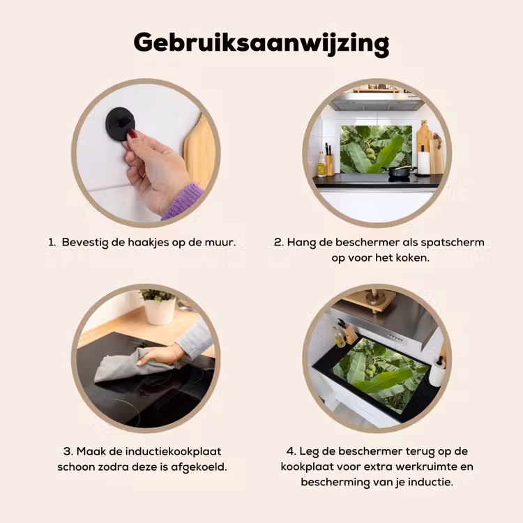 Eten - Bananen - Plantage - Groen Inductie beschemer met haakjes klein -ky-gebruik-nl