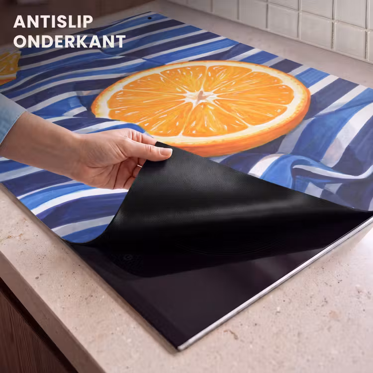 Inductiebeschermer & spatscherm (2in1) - Eten - Fruit - Oranje - Eten - Fruit - Oranje Inductie beschemer met haakjes klein